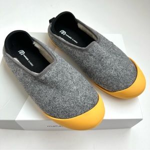 mahabis Classic Larvik Light Grey & Skane Felt and Wool Slippers Yellow 7.5